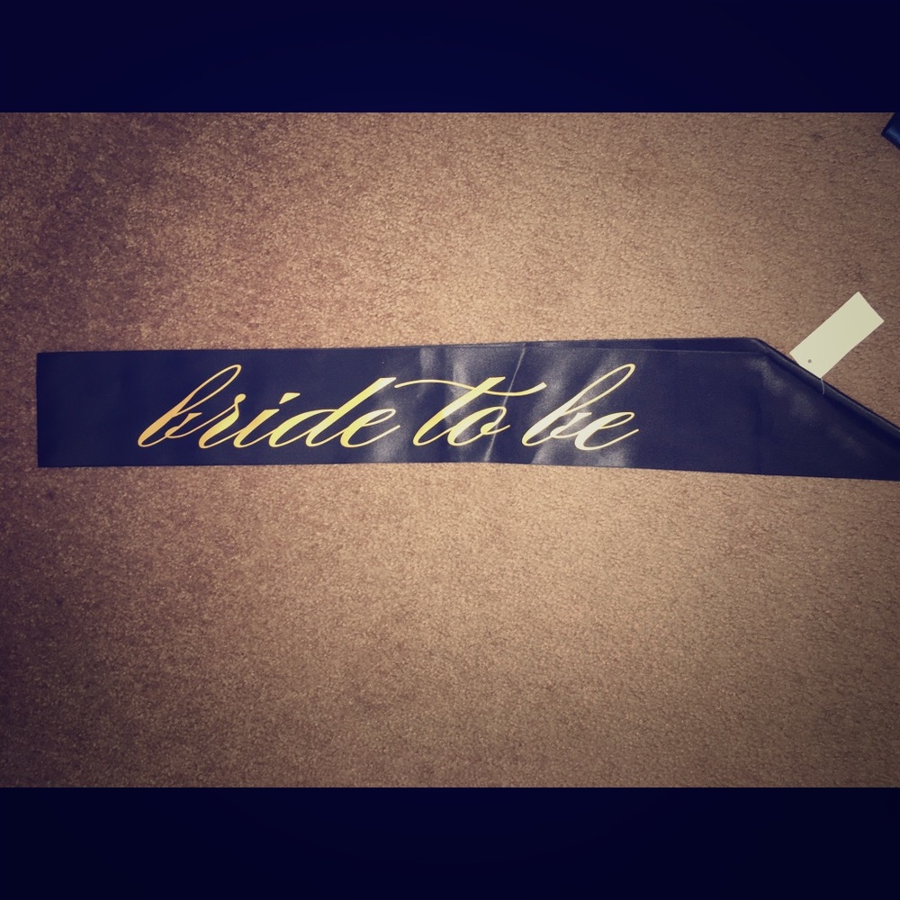 NWT bride to be silky black sash cute sexy